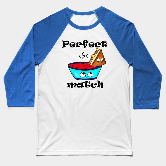 Perfect Match Baseball T-Shirt by DitzyDonutsDesigns
